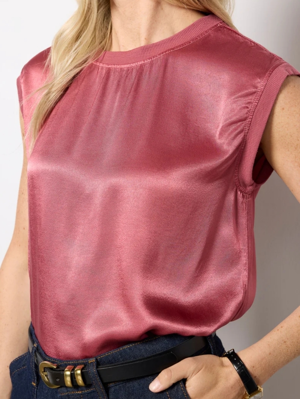 NWOT LA MADE Satin Top, Size S